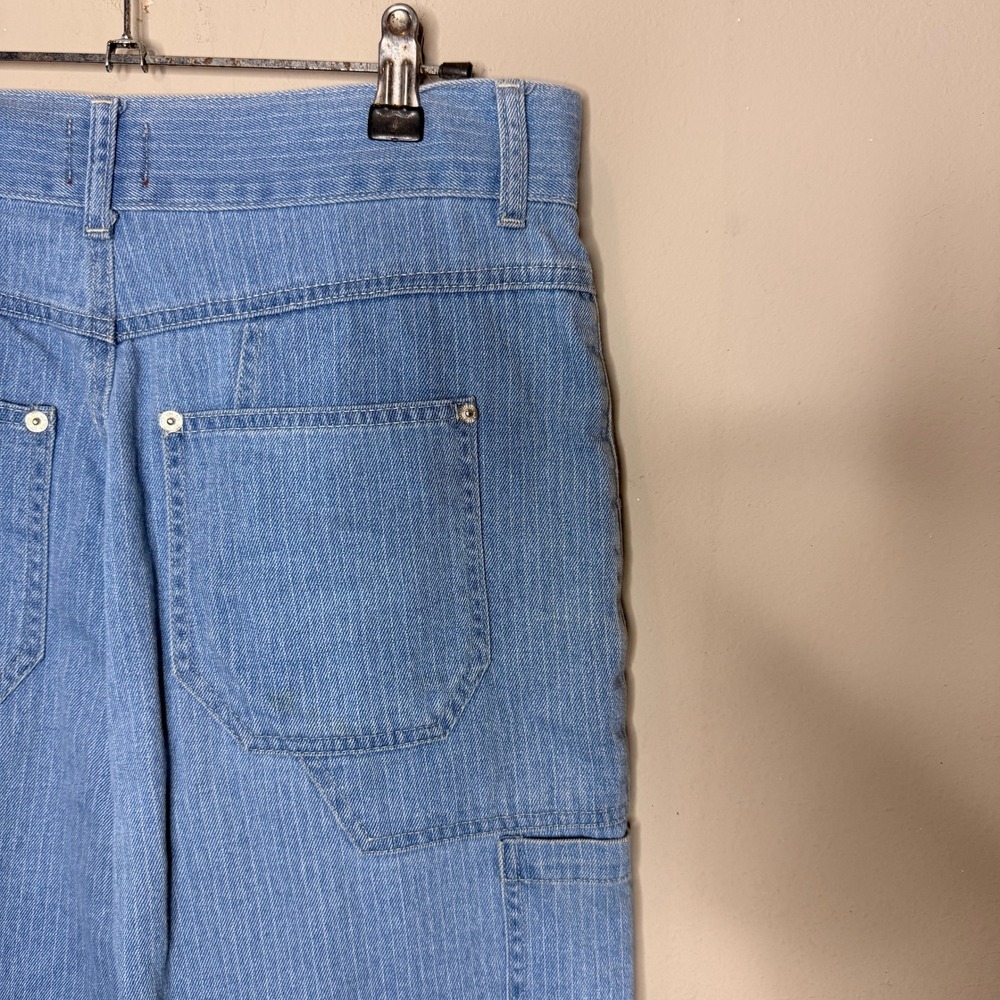 BDG Urban Outfitters Blue Victoria Pinstripe Carpenter Cropped Jeans Size 27 - Picture 8 of 13